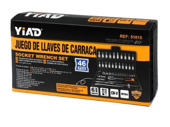 YIAD 1/4 Inch Wrench and Socket Set 46Pcs